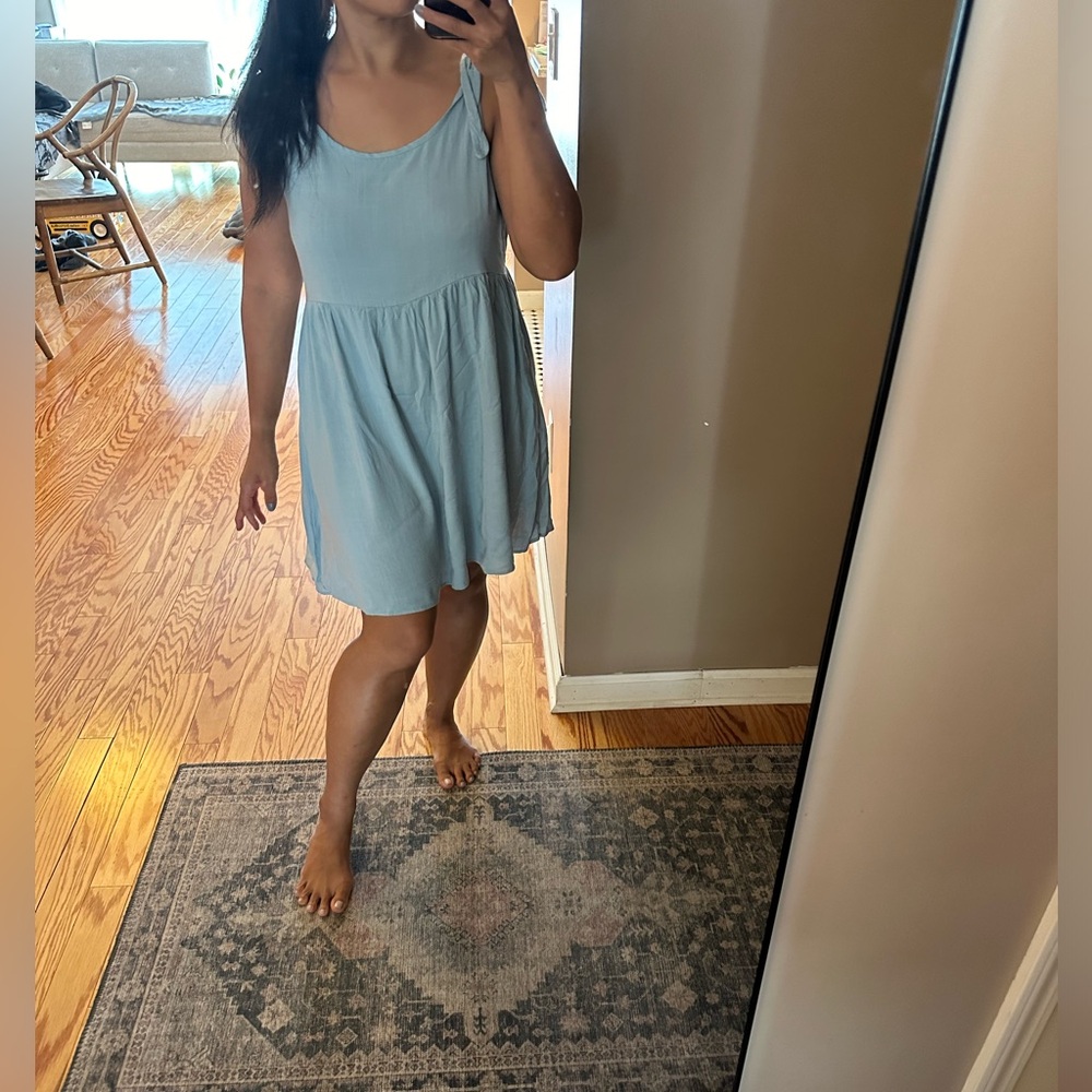 Flowy blue-gray dress